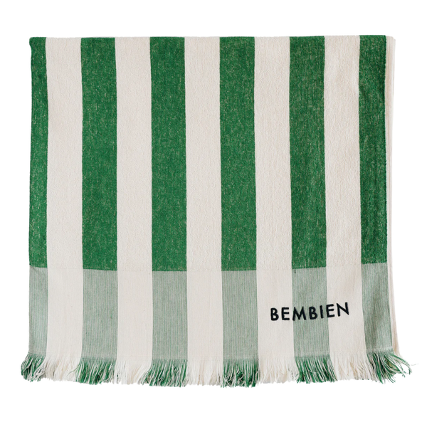 Plage Towel, Green Stripe