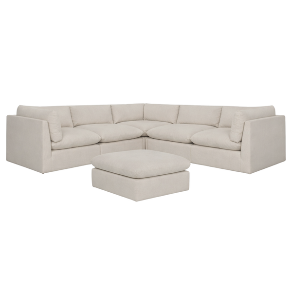 Reve Sectional, Effie Linen with moveable Ottoman