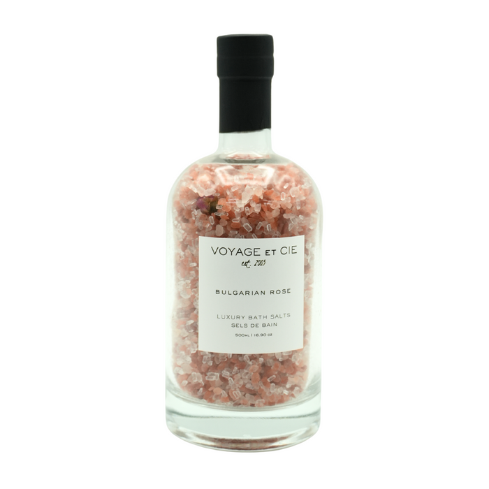 Voyage et Cie Botanical Mineral Salts Glass Jar 12oz, Rose