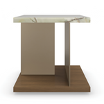 Cape Verde End Table, Lucent Bronze Metallic, Retro Walnut, 23"W x 23"D x 23"H