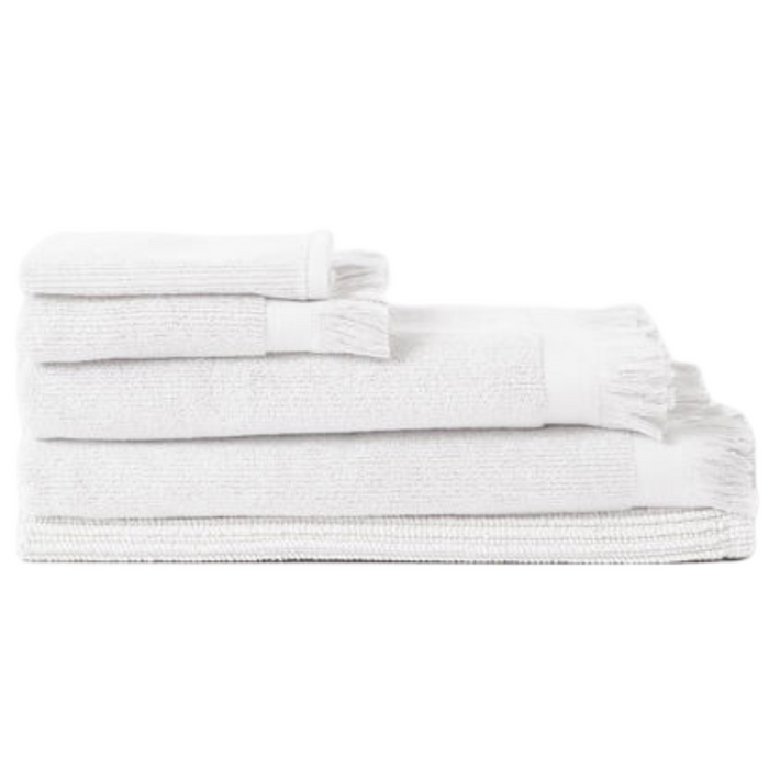 Ribbed Bath Collection, White