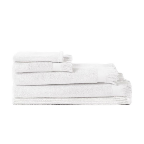 Ribbed Bath Collection, White