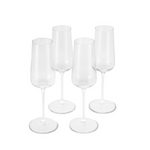 Clear Flute Glasses, Set of 4