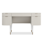 Lady Love Vanity / Desk, Matte Pearl/Gold, 54"W x 20"D x 29.5"H