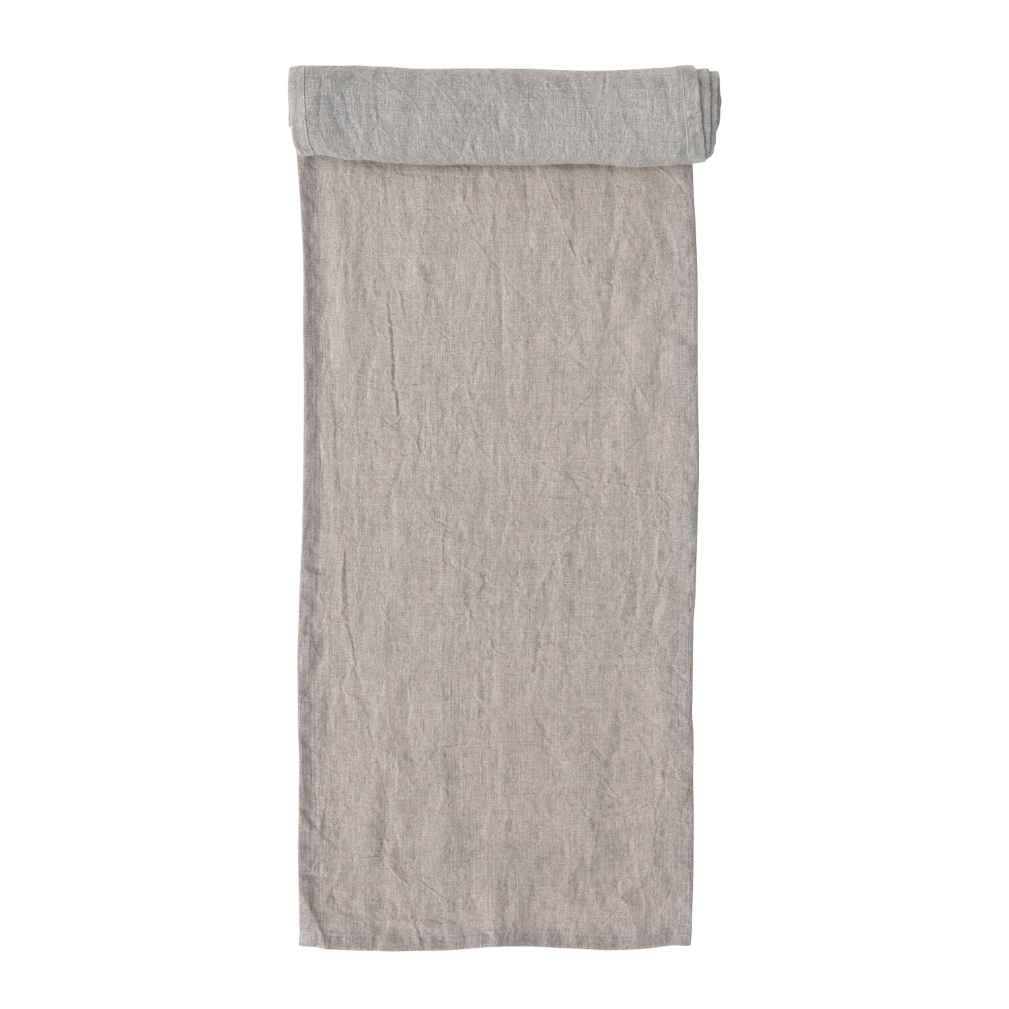 Stonewashed Linen Table Runner, Natural