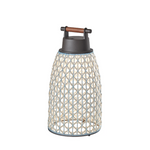 Nans Portable 16" Outdoor Lantern, Beige Shade