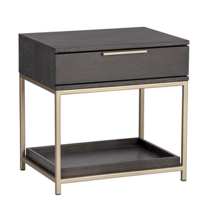 Rebel Petite Nightstand, Gold / Charcoal Grey