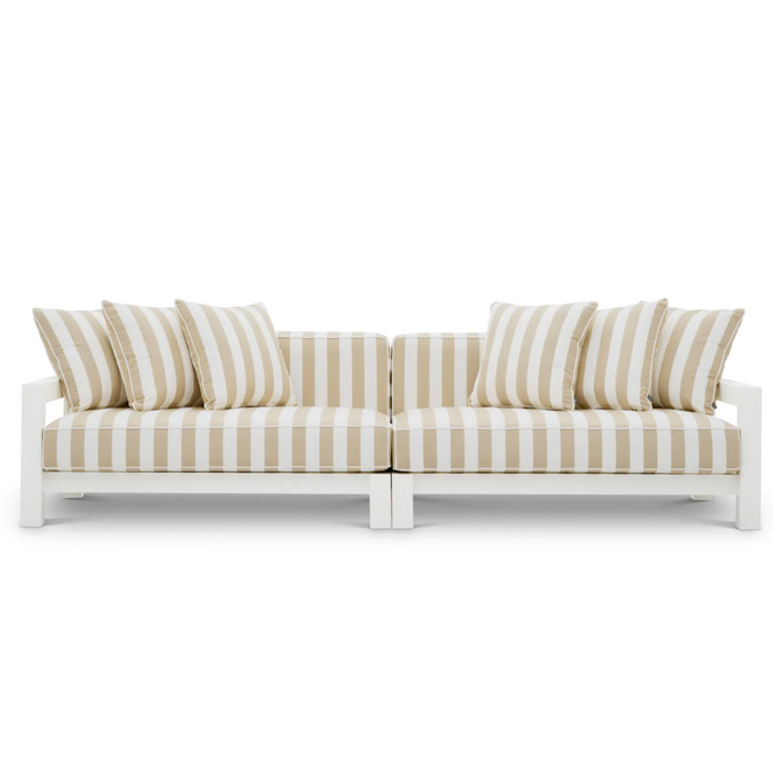 Antibes Outdoor Sofa, Matte White/Florent Beige, 108"W