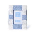 Hand-Woven Checkered Blue/White Pattern 4" x 6" Photo Frame, 2 Styles, Sold Separately