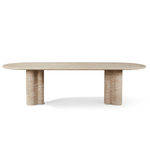 Porto Pill Dining Table 108", Travertine Natural