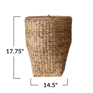 Hand-Woven Water Hyacinth Baskets w/ Lids, 3 Sizes