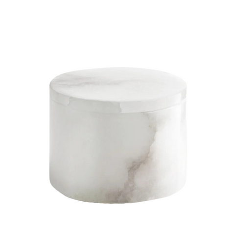 Alabaster Cotton Jar - Alabaster / Unique