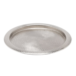 Winsford Matte Hammered Pewter Round Tray, 15,5"Dia