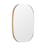Oval Wall Mirror, Oak 20"W x 24.5"H