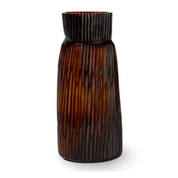 Mathura Tall Vase, Butter/Brown