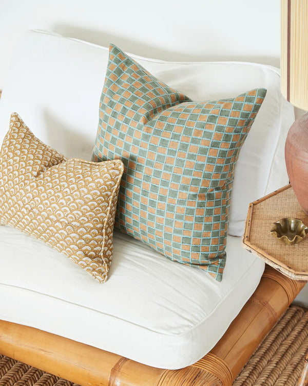 Rinella Saffron Linen Cushion, 14" x 22"