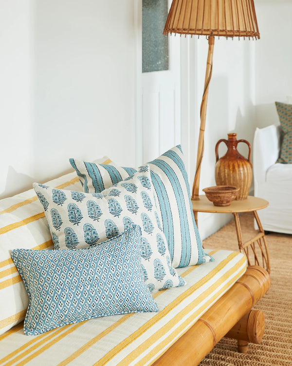 Kesula Denim Linen Cushion, 22" x 22"
