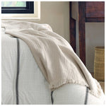 Fringe Matelasse Blanket King, Natural