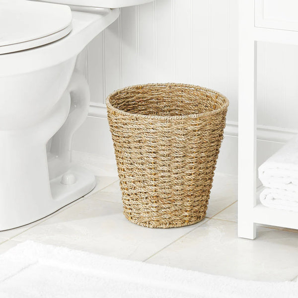 Seagrass Double Weave Round Waste Basket