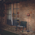 Atticus Outdoor 45" Floor Lamp, Graphite Brown/Brown Shade