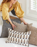 Biarritz Tobacco Linen Cushion, 22" x 22"