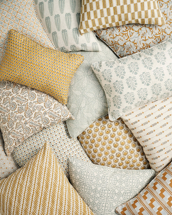 Palermo Celadon Linen Cushion, 20" X 20"