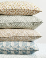 Moro Celadon Linen Cushion, 14" x 22"