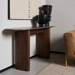 Tathra Console Table, Espresso, Dark Emperador, 59"W × 15.75"D × 29.5"H