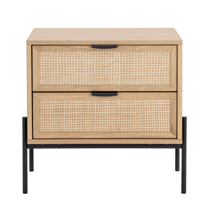 Avida Nightstand, Rustic Oak / Dark Grey