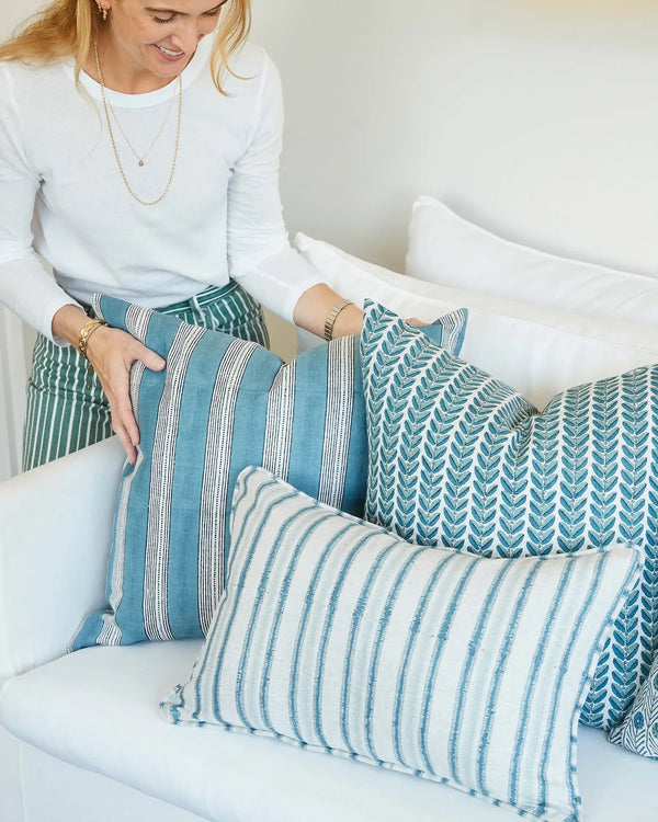 Indira Mineral Linen Cushion, 14" x 22"