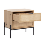 Avida Nightstand, Rustic Oak / Dark Grey