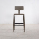 Cato Top Grain Leather Bar Stool, Flint