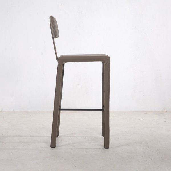 Cato Top Grain Leather Bar Stool, Flint