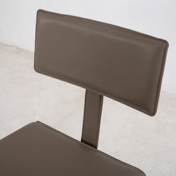 Cato Top Grain Leather Bar Stool, Flint