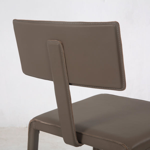 Cato Top Grain Leather Bar Stool, Flint