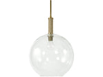Bronson Glass Pendant Large Globe, Brass