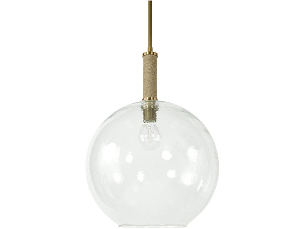 Bronson Glass Pendant Large Globe, Brass