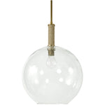 Bronson Glass Pendant Large Globe, Brass