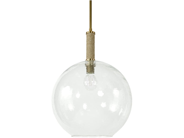 Bronson Glass Pendant Large Globe, Brass