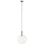 Bronson Glass Pendant Large Globe, Brass
