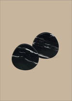 Stone Coaster Set of 2, Black Silver