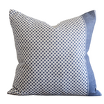 Checkered Pillow, Navy, 22" x 22"
