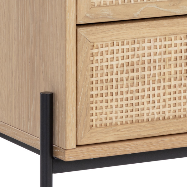Avida Nightstand, Rustic Oak / Dark Grey
