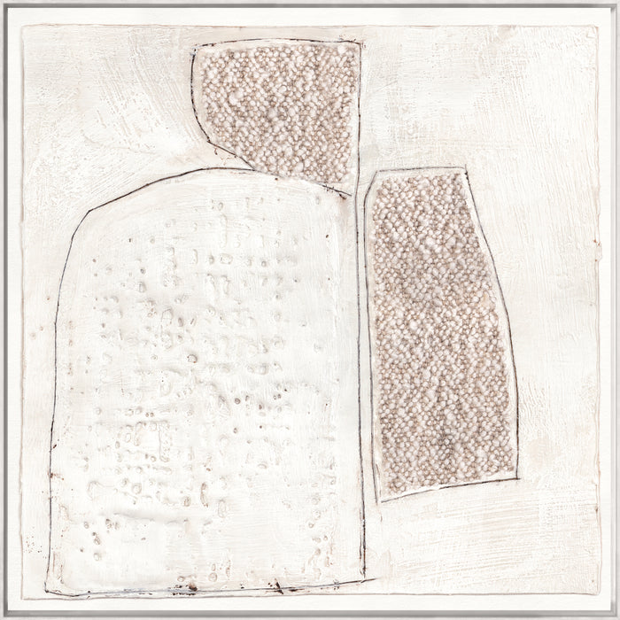 Encaustic Neutrals V, Framed Canvas, 39" × 39"