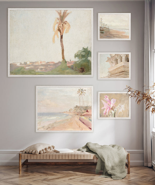 Raw Canvas Series: Pastel Palm I, 21" x 17"