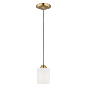 Windom One Light Mini-Pendant, Satin Brass