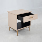 Munro Leather Nightstand, Ventura Cream