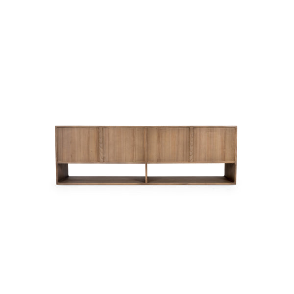 Cantor 67" Media Cabinet, Fawn/Umber/Brass
