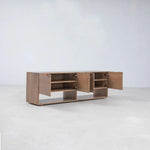 Cantor 67" Media Cabinet, Fawn/Umber/Brass