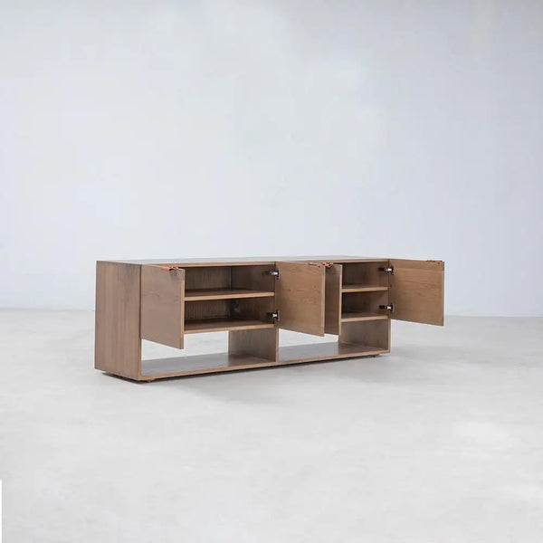 Cantor 67" Media Cabinet, Fawn/Umber/Brass